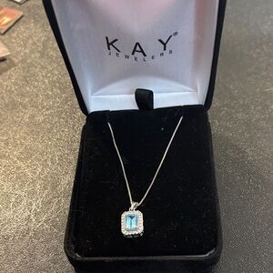 Kay Jewelers Sterling Silver Necklace with Blue Topaz